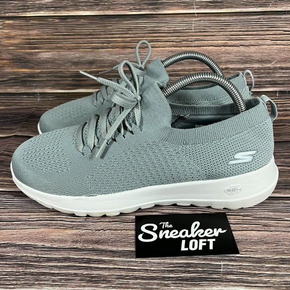 Skechers Women's GoWalk Joy Gray Athletic Shoes - Picture 3 of 8